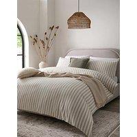 Michelle Keegan Home Relaxed Linen Mix Stripe Duvet Set - Sk