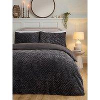 Very Home Luxe Geo Fleece Duvet Cover Set