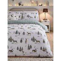 Very Home Brushed Cotton Christmas Stag Print Duvet Cover Set