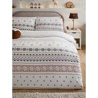 Very Home Fairisle Printed Fleece Duvet Set - Ks