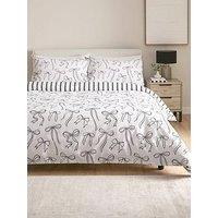Very Home Bow And Stripe Print Duvet Cover Set
