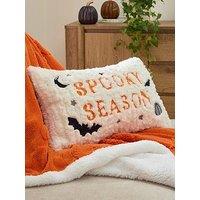 Very Home Halloween Embroidered Faux Fur Cushion