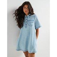 Tommy Jeans A-Line Denim Dress Ext - Blue
