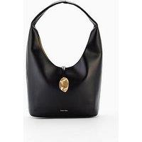 Calvin Klein Gold Detailed Fasten Shoulder Bag - Black