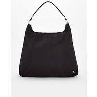 Calvin Klein Satin Nylon Large Shoulder Bag & Black