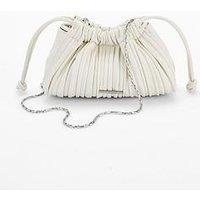 Calvin Klein Gathered Drawstring Crossbody Bag & White