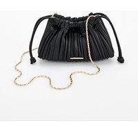 Calvin Klein Gathered Drawstring Crossbody Bag & Black