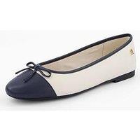 Tommy Hilfiger Leather Ballerina Shoe - Newsprint Beige