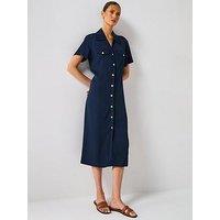 Tommy Hilfiger Short Sleeve Shirt Dress - Navy