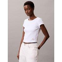 Calvin Klein Jeans Cotton Stretch Rib Baby T-Shirt - White
