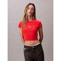 Calvin Klein Jeans Monogram Baby Tee - Red