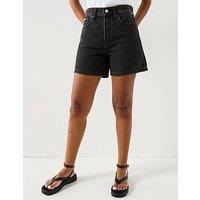 Calvin Klein Jeans High Rise A-Line Denim Shorts - Black