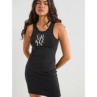 Calvin Klein Jeans Cotton Rib Tank Dress - Black