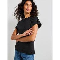 Tommy Hilfiger Gold Button Tee - Black