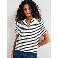 Tommy Hilfiger Short Sleeve Striped Polo T-Shirt - White