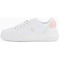 Calvin Klein Chunky Leather Ck Trainer - White/ Pink