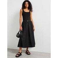 Tommy Hilfiger Slim Fit Midi Dress - Black