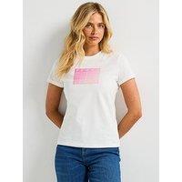 Tommy Jeans Gradient Flag Short Sleeve T-Shirt - White