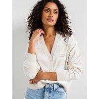 Tommy Jeans Striped Knit Cardigan - Beige