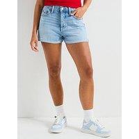Tommy Jeans Raw Hem Denim Shorts - Blue