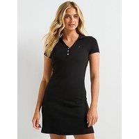 Tommy Jeans Ribbed Polo Dress - Black