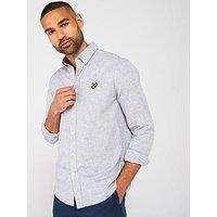 Lyle & Scott Linen Blend Oxford Shirt - Navy