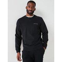 Lyle & Scott Loopback Embroidered Crew Neck Sweat - Black