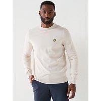 Lyle & Scott Cotton Crew Neck Knitted Jumper - Cream