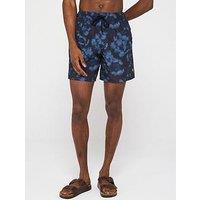 Lyle & Scott Digital Floral Print Floral Swim Shorts - Navy