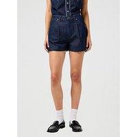 Wrangler Pleated Denim Shorts - Black