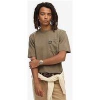 Superdry Contrast Stitch Pocket T-Shirt - Brown