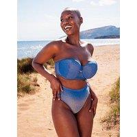 Curvy Kate Sapphire Seas High Waist Bikini Brief - Blue Sparkle