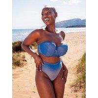 Curvy Kate Sapphire Seas Bandeau Bikini Top - Blue Sparkle
