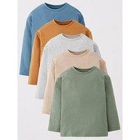 Mini V By Very Boys Long Sleeve 5 Pack T-Shirts - Multi