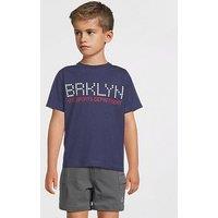 V By Very Boys Brooklyn Sports T-Shirt- Blue