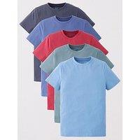 V By Very Boys Short Sleeve 5 Pack T-Shirts - Multi
