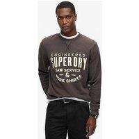 Superdry Workwear Applique Crew Sweat Top - Black