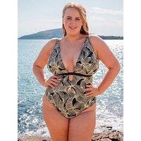 Curvy Kate Ripple Reef Reversible Non-Wired Mulitway Swimsuit - Black Print