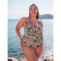 Curvy Kate Ripple Reef Non-Wired Multiway Tankini Top - Black Print