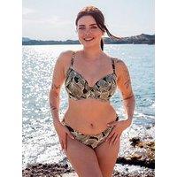 Curvy Kate Ripple Reef Padded Balcony Bikini Top - Black Print