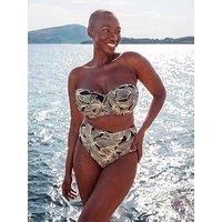 Curvy Kate Ripple Reef Bandeau Bikini Top - Black Print