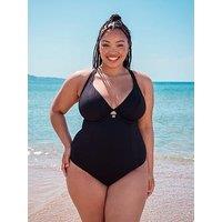 Curvy Kate Jet Set Multiway Plunge Swimsuit - Black