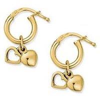 Chlobo Gold Double Heart Small Hoops
