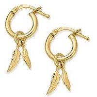 Chlobo Gold Double Feather Small Hoops
