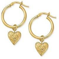 Chlobo Gold Decorated Heart Hoops