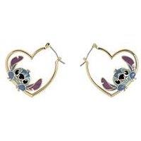 Disney Stitch Love Heart Huggie Earrings