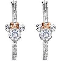 Disney Mickey Mouse Sterling Silver Cubic Zirconia Stone Set Hoop Earrings