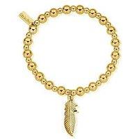 Chlobo Gold Mini Small Ball Feather Bracelet