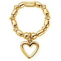 Chlobo Gold Mini Rice Open Heart Ring