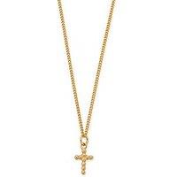 Chlobo Gold Mens Curb Chain Cross Necklace